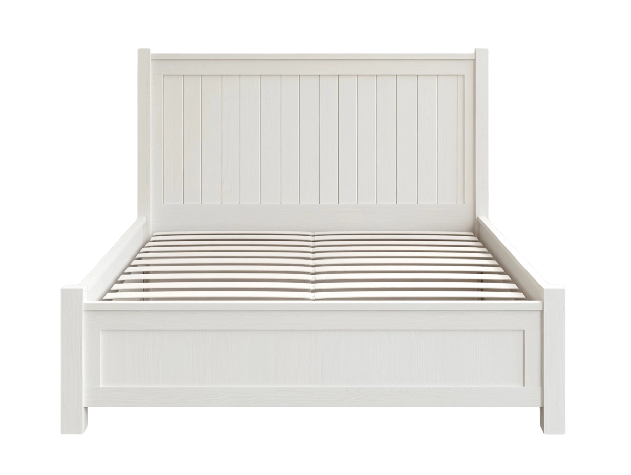 Cama de madera de pino blanco 200x150 cm-Minurea