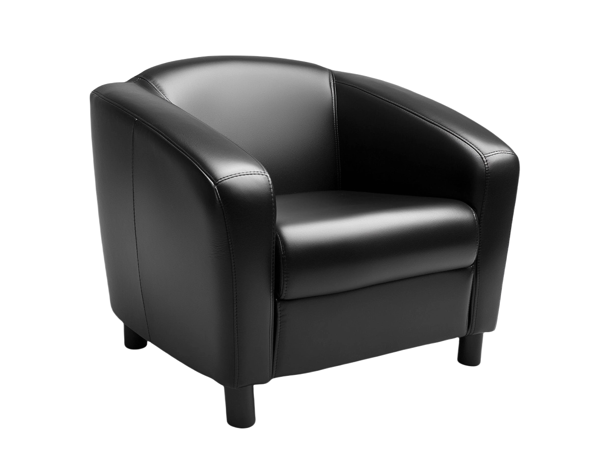 Sillón Piel Sintética Negro 70x60x75 cm-Minurea