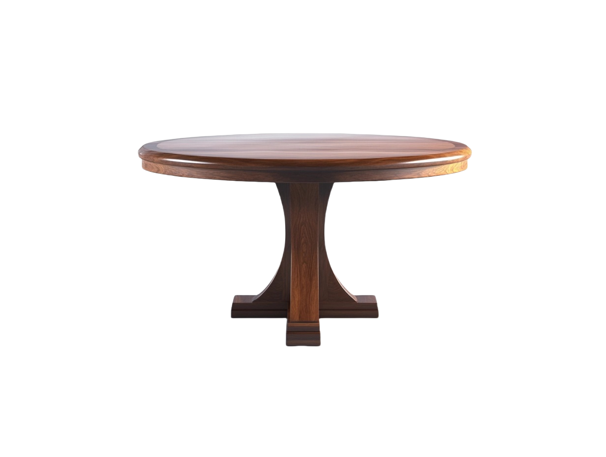 Mesa Redonda Madera Marrón Diámetro 120 cm Altura 75 cm-Minurea