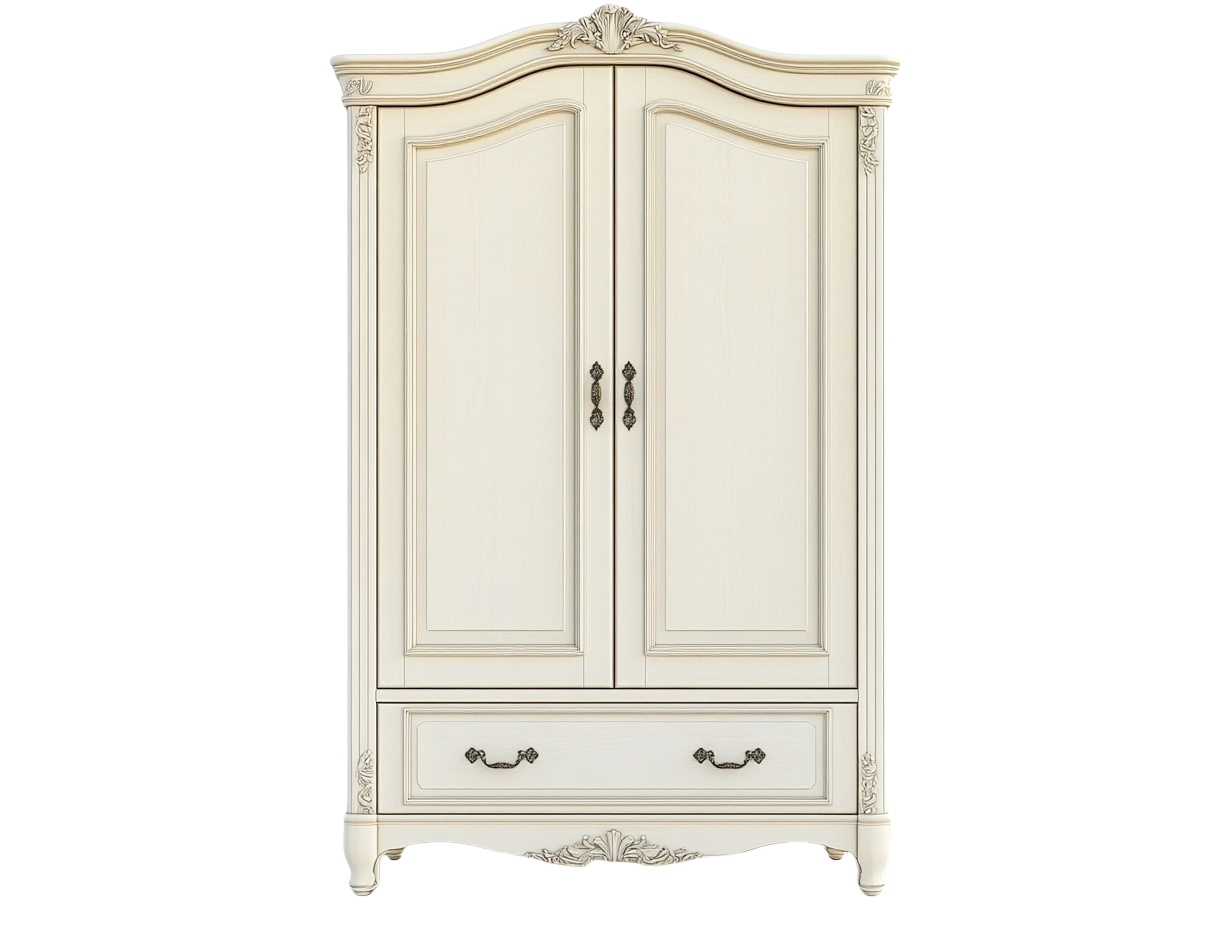 Armario de Madera Abedul Blanco con Puertas de Bisagra 200x120x60cm