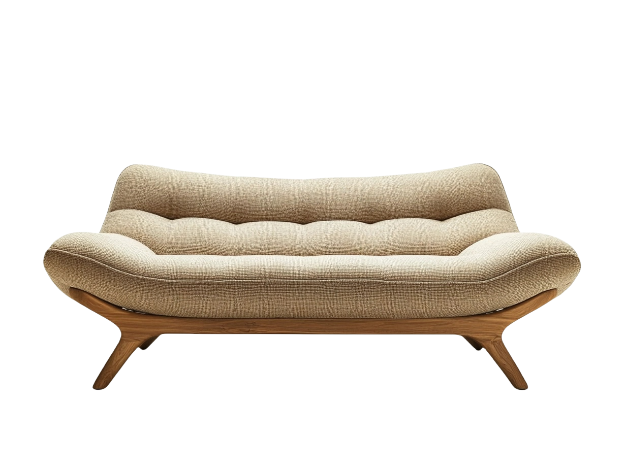 Sofá Beige Madera de Roble 180x90x75 cm-Minurea