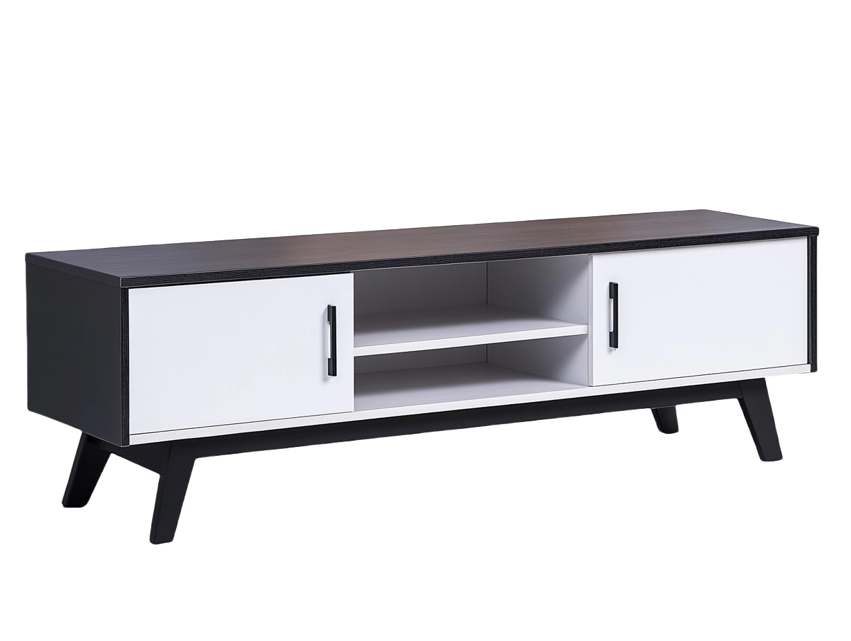 Mueble para TV Rectangular MDF Blanco/Negro 120x40x45 cm-Minurea