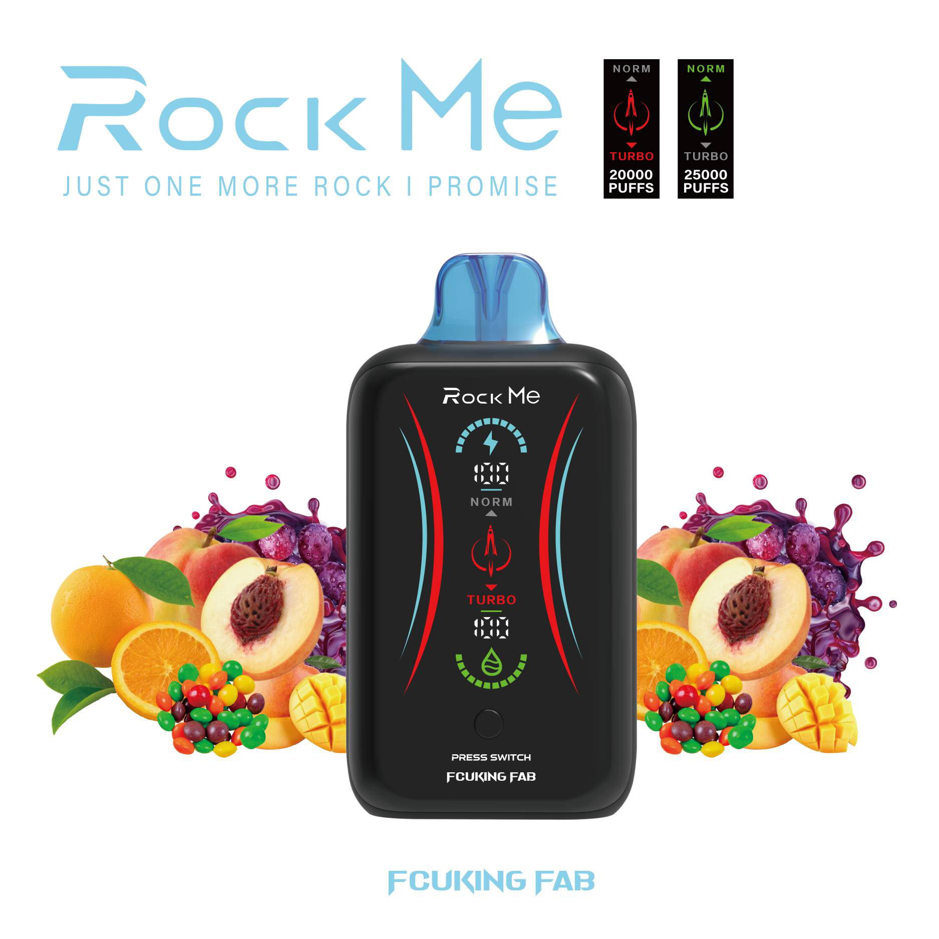 ROCK ME 25000 Puffs Digital Botton Full Screen