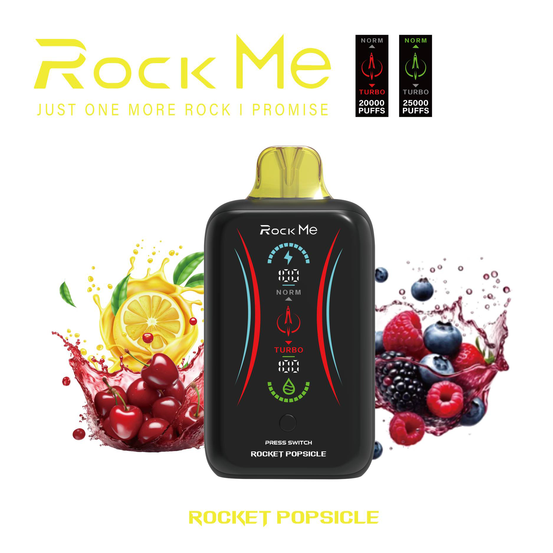 ROCK ME 25000 Puffs Digital Botton Full Screen