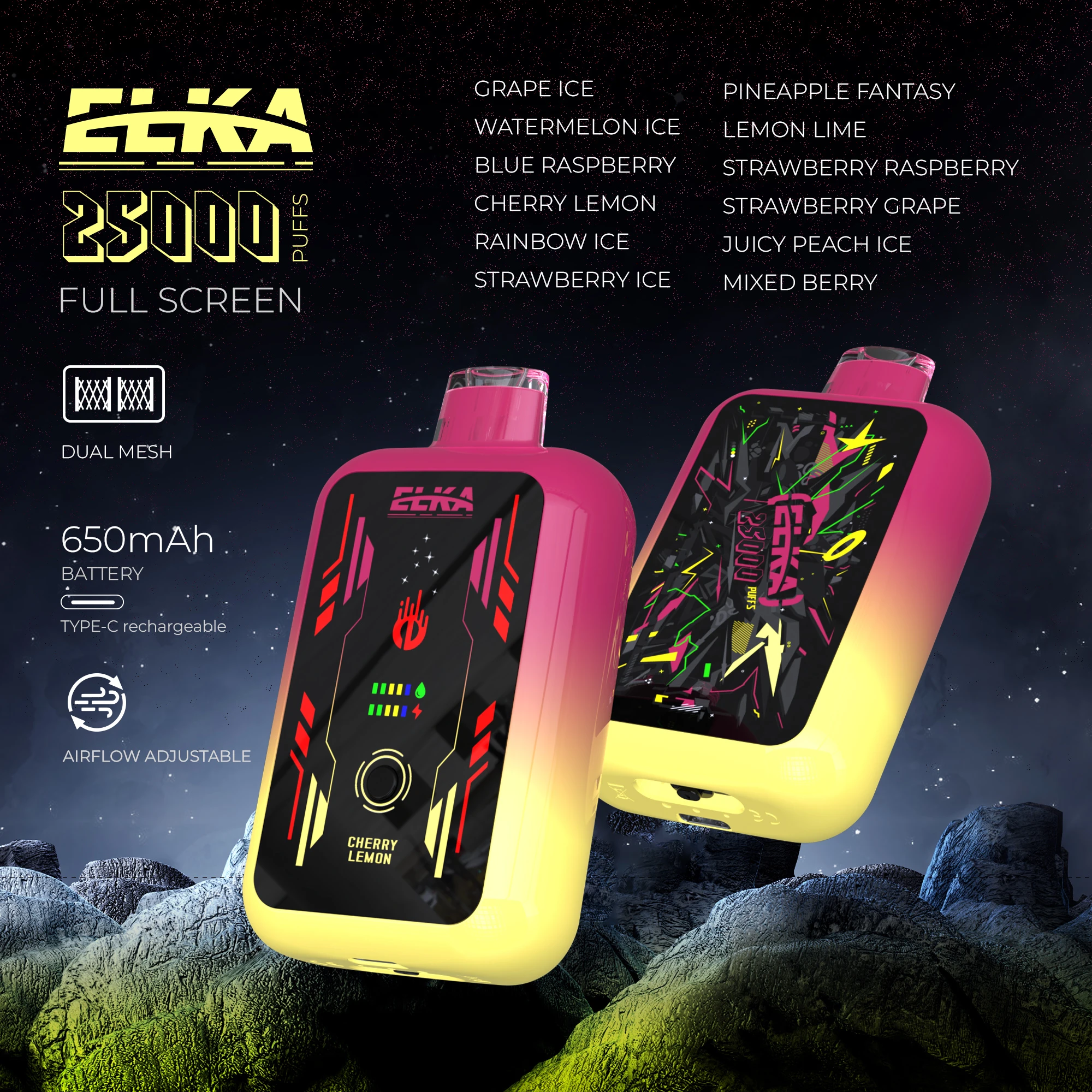 [Copy]ELKA 25000 Puffs Mega Disposable Vape - 12 Flavors