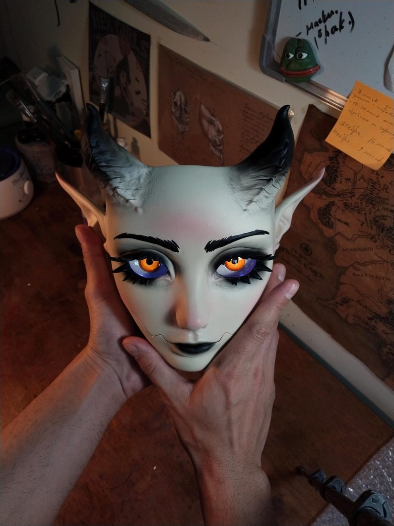 🔥Last Day 50% OFF - Halloween Gothic Demon Mask🎭