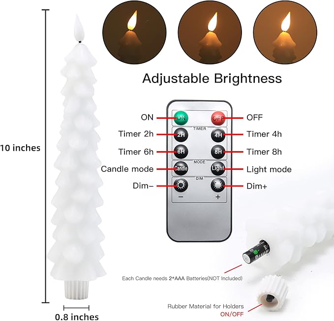 🔥Last Day 49% OFF🚢-Remote-Controlled Flameless Taper Candles for Christmas Trees