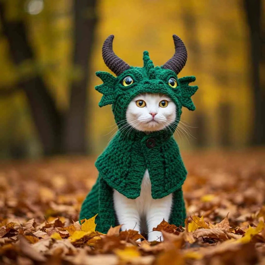 🐉Set di felpe con cappuccio Dragon Cat DIY🐾Handmade