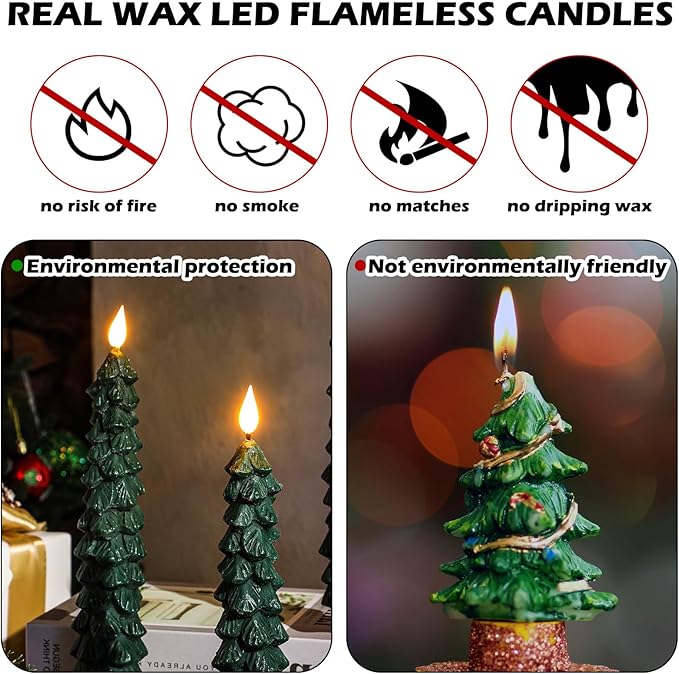 🔥Last Day 49% OFF🚢-Remote-Controlled Flameless Taper Candles for Christmas Trees