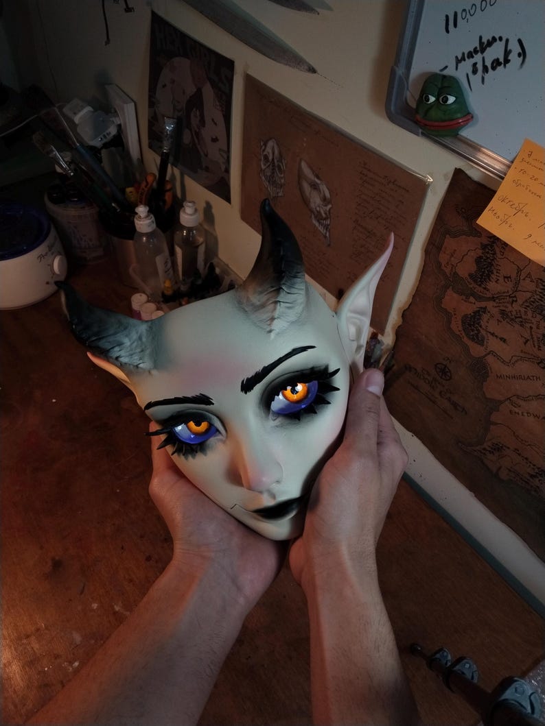 🔥Last Day 50% OFF - Halloween Gothic Demon Mask🎭