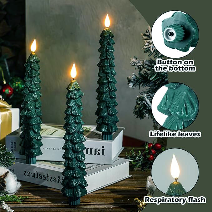 🔥Last Day 49% OFF🚢-Remote-Controlled Flameless Taper Candles for Christmas Trees