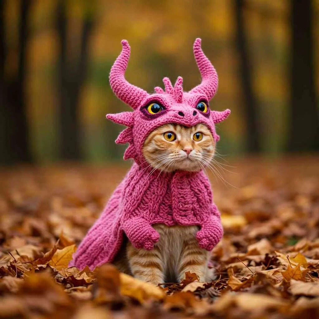 🐉Set di felpe con cappuccio Dragon Cat DIY🐾Handmade