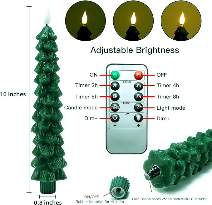 🔥Last Day 49% OFF🚢-Remote-Controlled Flameless Taper Candles for Christmas Trees
