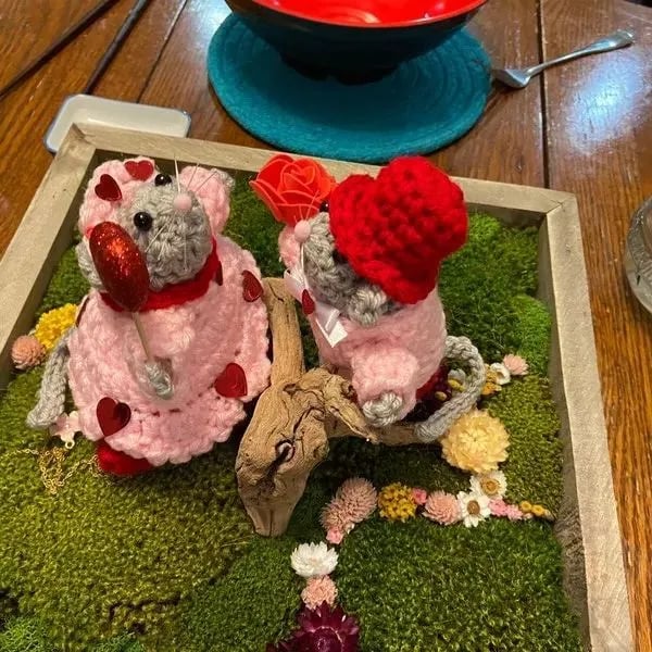 🔥LAST DAY 50% OFF - 💖🐭Crochet Valentine Mouse Couple