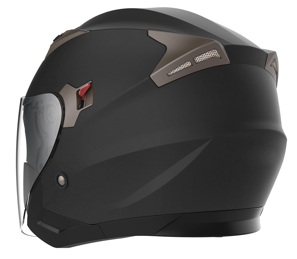 YEMA Open Face Motorcycle Helmets DOT Approved 3/4 Moped Helmet YM-627