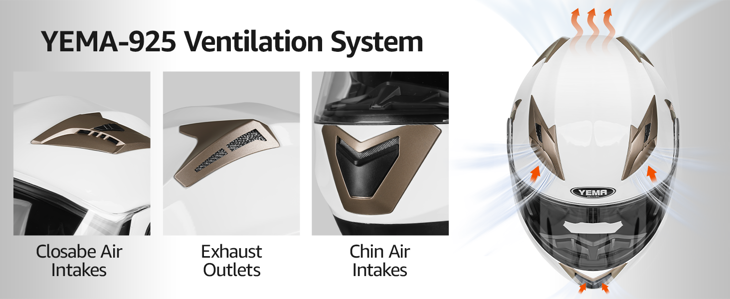 YEMA Modular Motorcycle Helmets, DOT Approved Full Face Motorcycle Helmet with Flip Up Dual Visor, Helmets for Adults Motorcycle Men Women Helmets for Street Scooter ATV E-Bike - YM-925