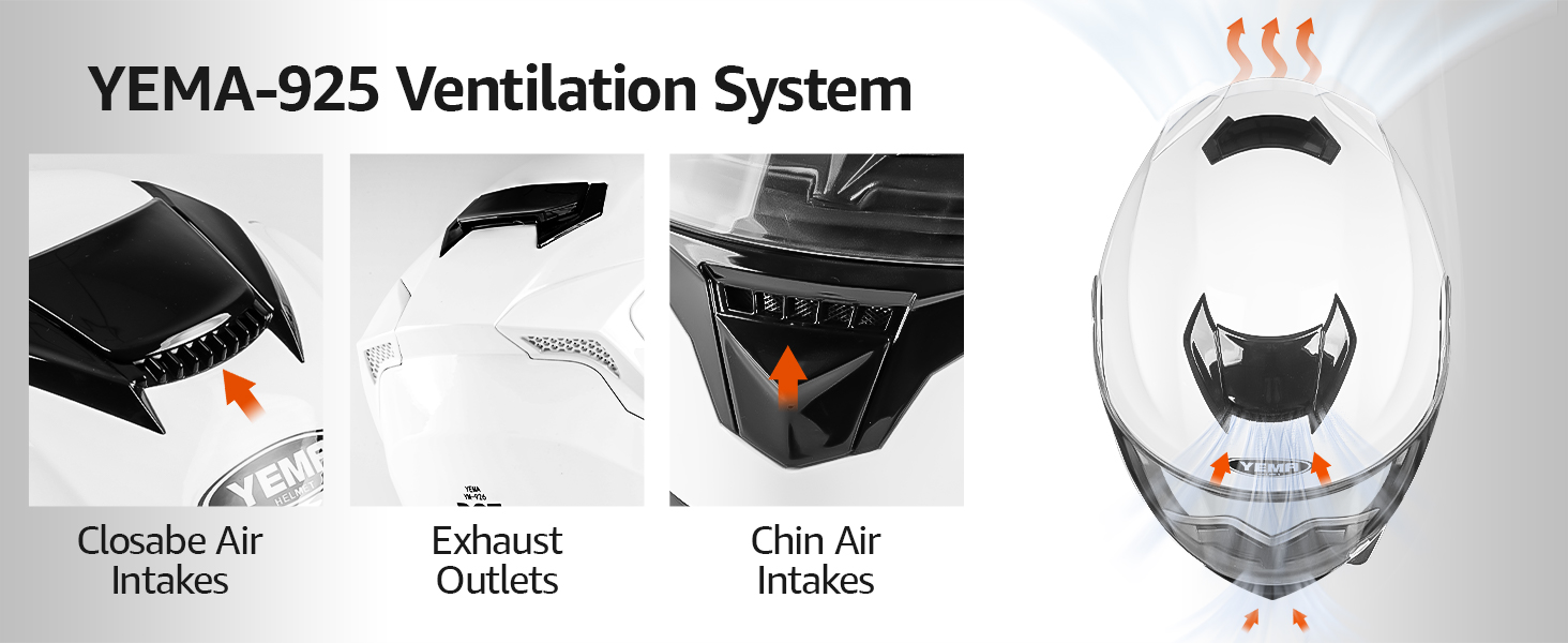 YEMA Modular Motorcycle Helmets, DOT Approved Full Face Motorcycle Helmet with Flip Up Dual Visor, Helmets for Adults Men Women Helmets for Street Scooter ATV E-Bike - YM-926