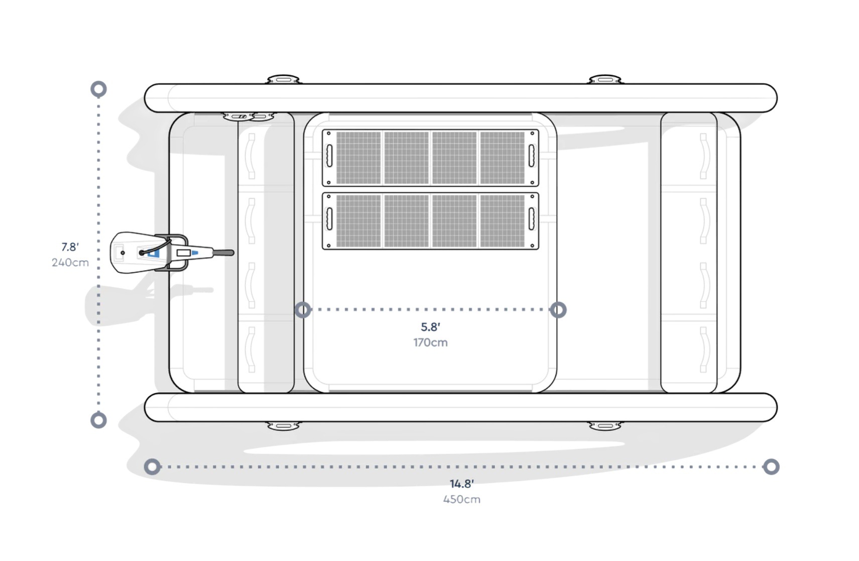 Inflatable yacht on water