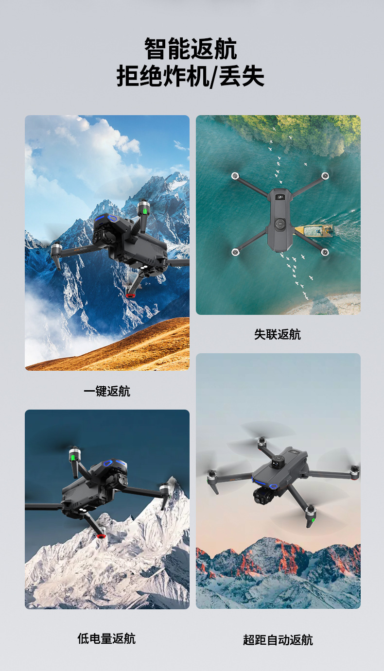 Folding remote control with screen, obstacle avoidance, high-definition aerial photography, remote monitoring drone, obstacle avoidance, three batteries, load-bearing airdrop, ultrasonic, high definition, intelligent return mode