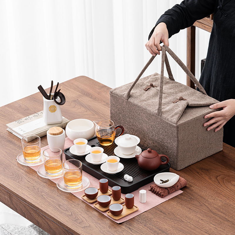  Complete portable tea art set Chinese tea, tea culture, tea table
