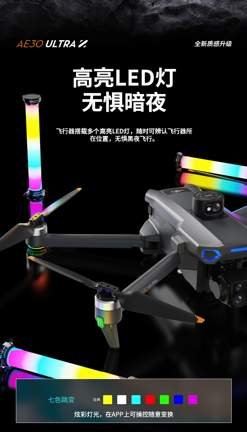 Folding remote control with screen, obstacle avoidance, high-definition aerial photography, remote monitoring drone, obstacle avoidance, three batteries, load-bearing airdrop, ultrasonic, high definition, intelligent return mode