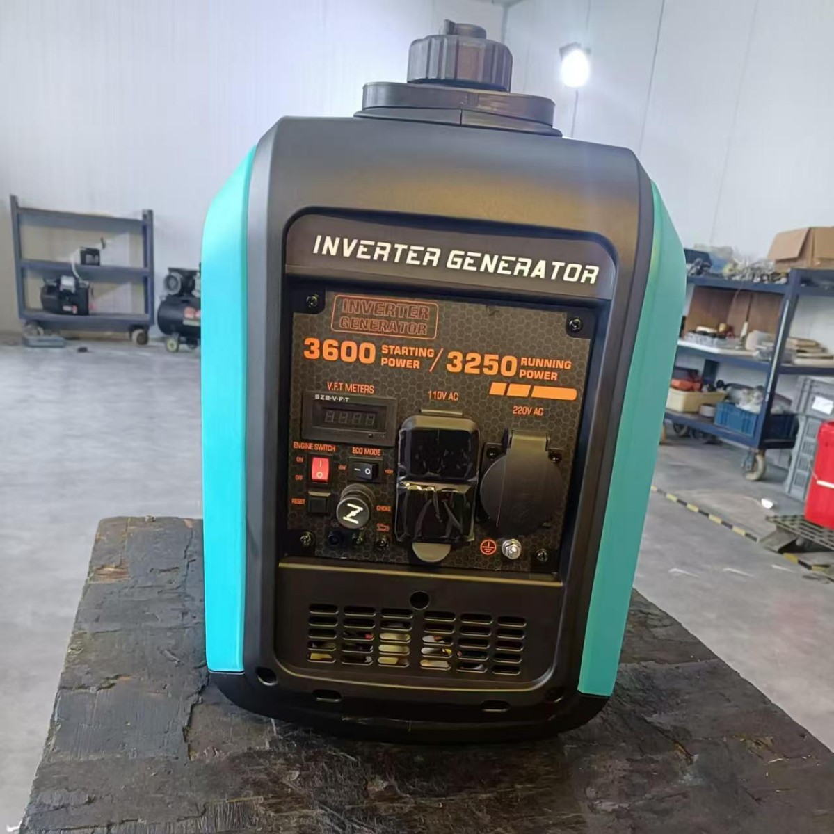 3.5KW 110V/220V dual-voltage gasoline inverter generator, portable, low-noise, compact gasoline generator