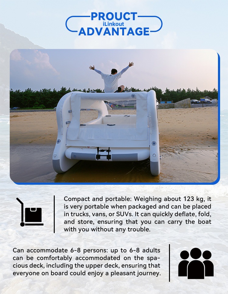 Inflatable yacht on water