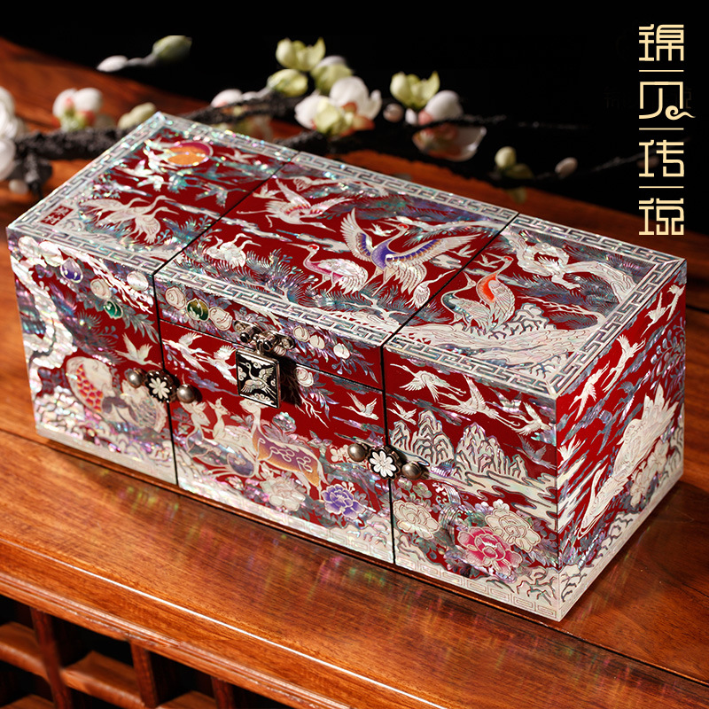 Jewelry box shell Mother of pearl lacquerware