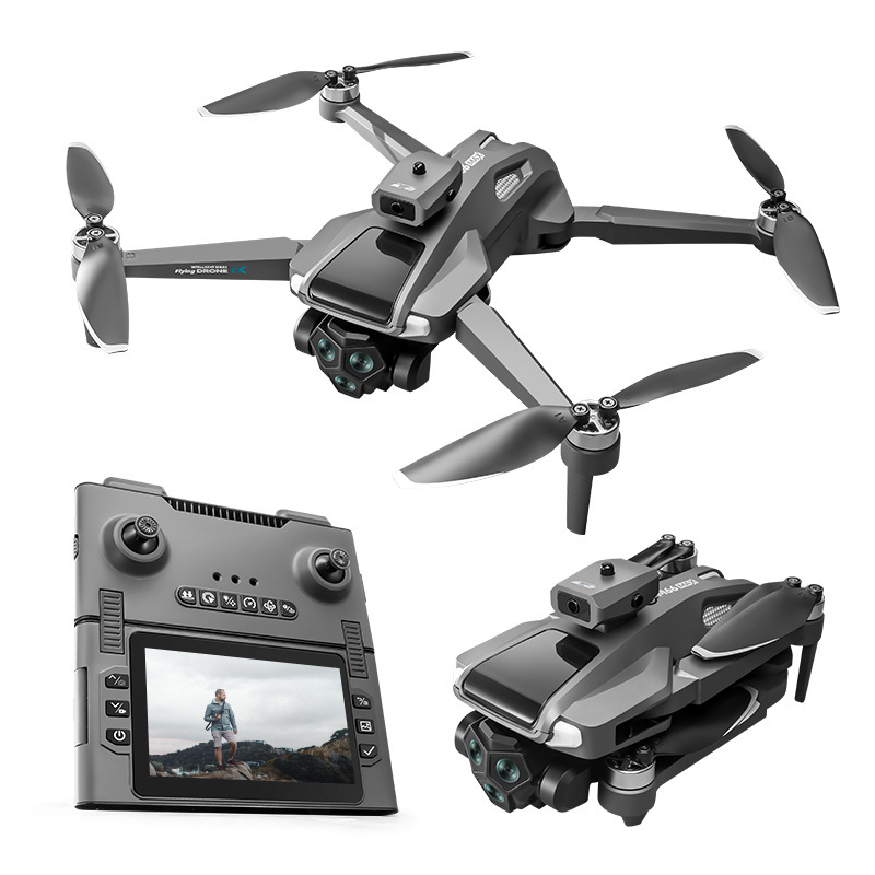 Folding remote control with screen, obstacle avoidance, high-definition aerial photography, remote monitoring, and drone