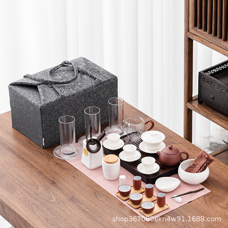  Complete portable tea art set Chinese tea, tea culture, tea table