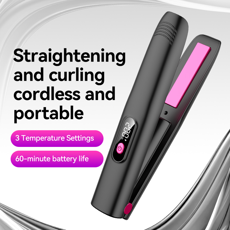 New foreign trade cross-border wireless portable charging hair straightening device curling rod straightening dual-purpose straight plate clip factory private model