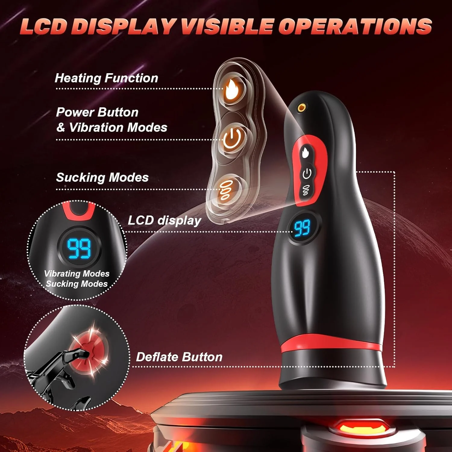 🔥 2026’s Hottest Men’s Massager🔥Watch while you play, with 9 intense suction & vibration settings.