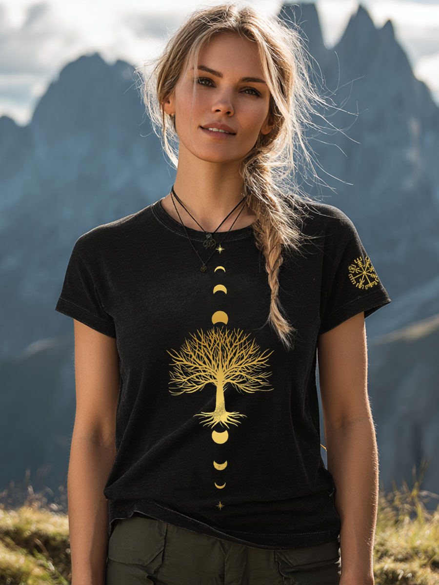 Frauen Der Baum des Lebens drucken Vintage T-Shirt