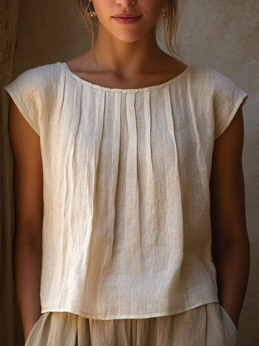 Einfaches einfarbiges Leinen hemd für Frauen