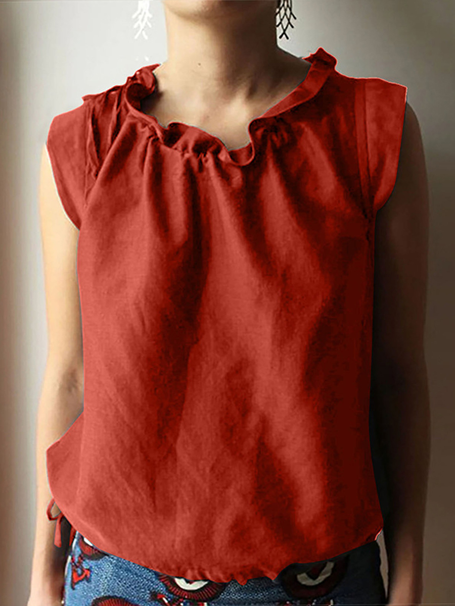 Damen-Freizeit-T-Shirt aus Baumwolle und Leinen