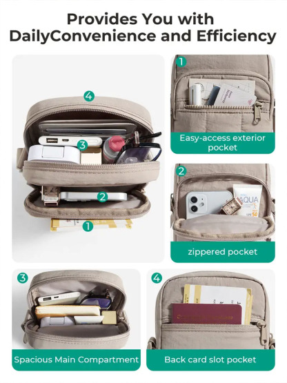 Multi-layer waterproof and anti-theft crossbody phone bag