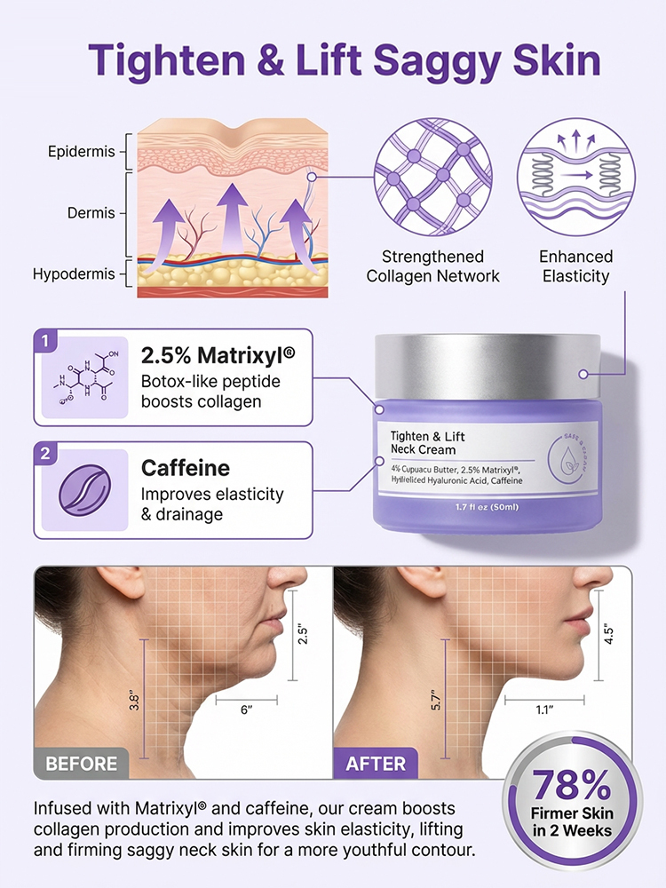 【Erase Neck Wrinkles】Neck Wrinkle Reducing and Firming Neck Cream
