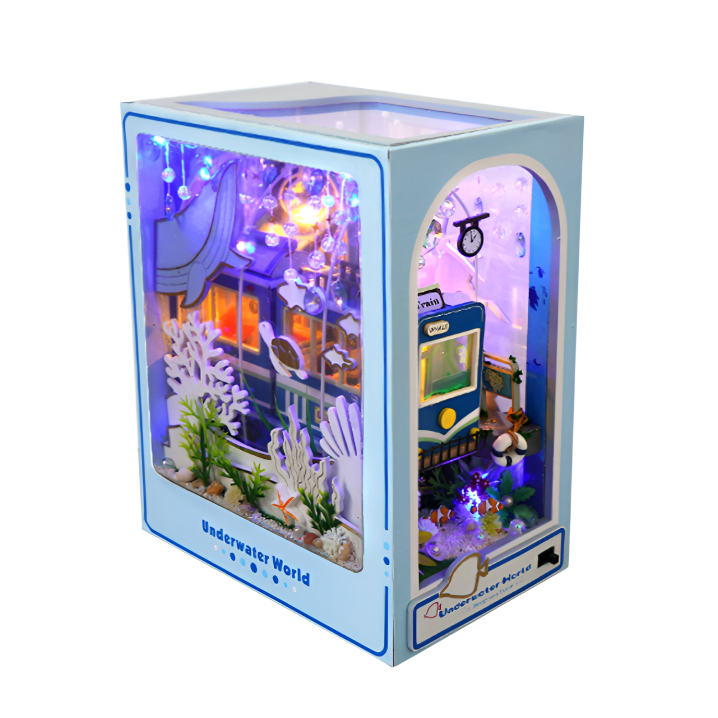 DIY cabin three-dimensional book stand hand-assembled house model creative toy luminous birthday gif