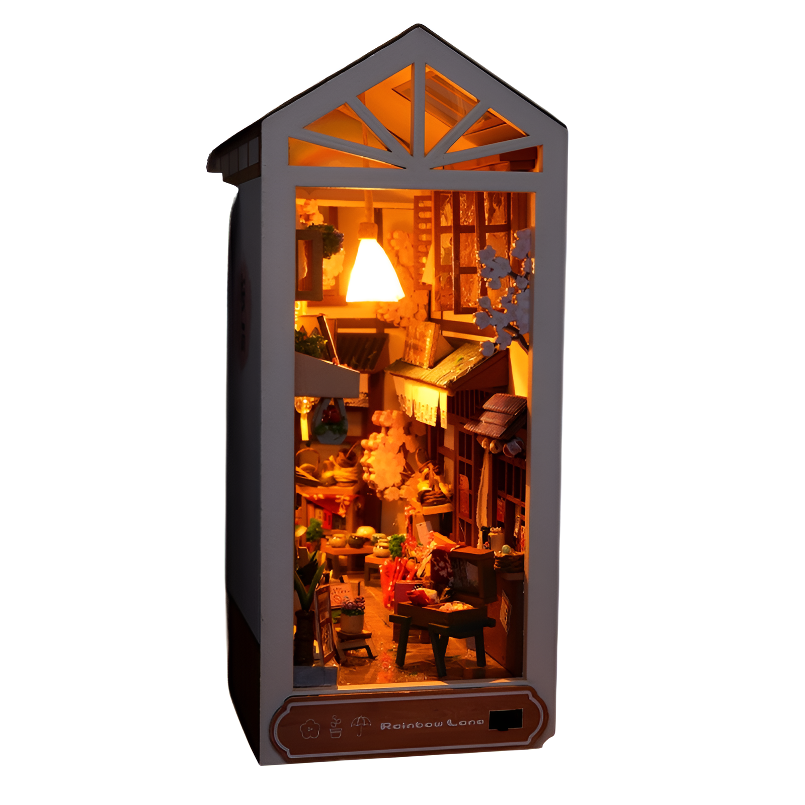 DIY cabin three-dimensional book stand hand-assembled house model creative toy luminous birthday gif