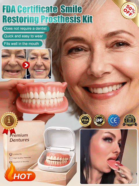 [Comes with Portable Denture Case] ​​Regain Your Smile with Dentures