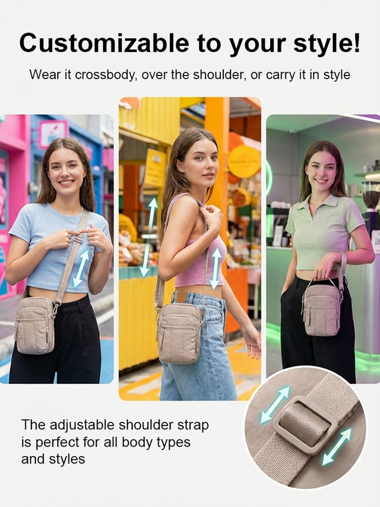 Multi-layer waterproof and anti-theft crossbody phone bag