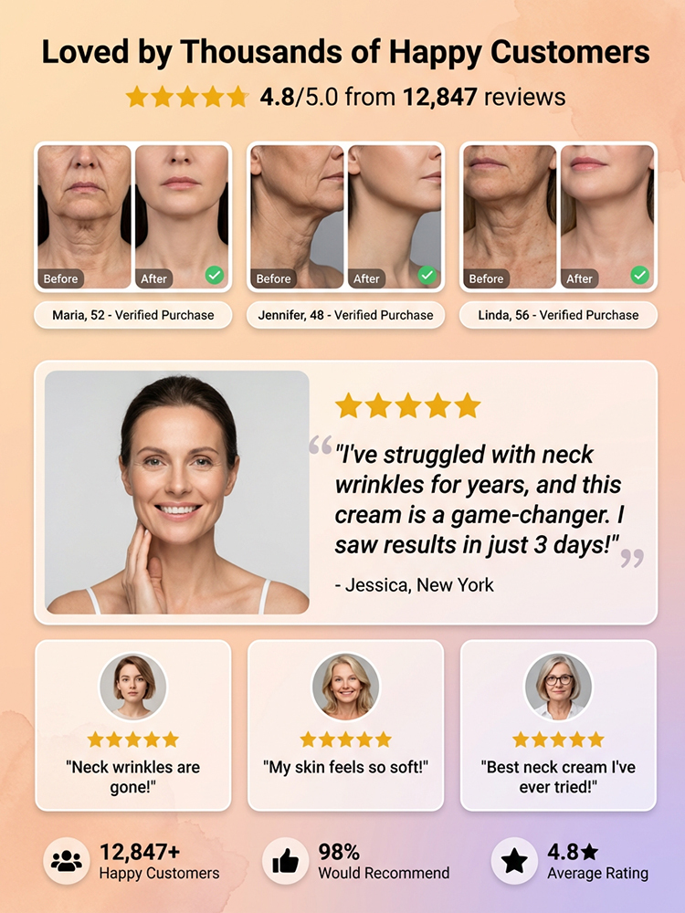 【Erase Neck Wrinkles】Neck Wrinkle Reducing and Firming Neck Cream