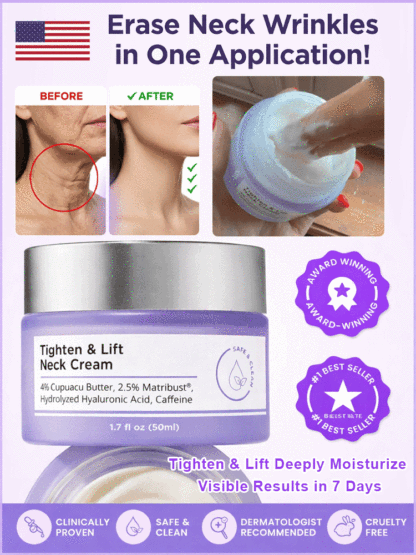 【Erase Neck Wrinkles】Neck Wrinkle Reducing and Firming Neck Cream