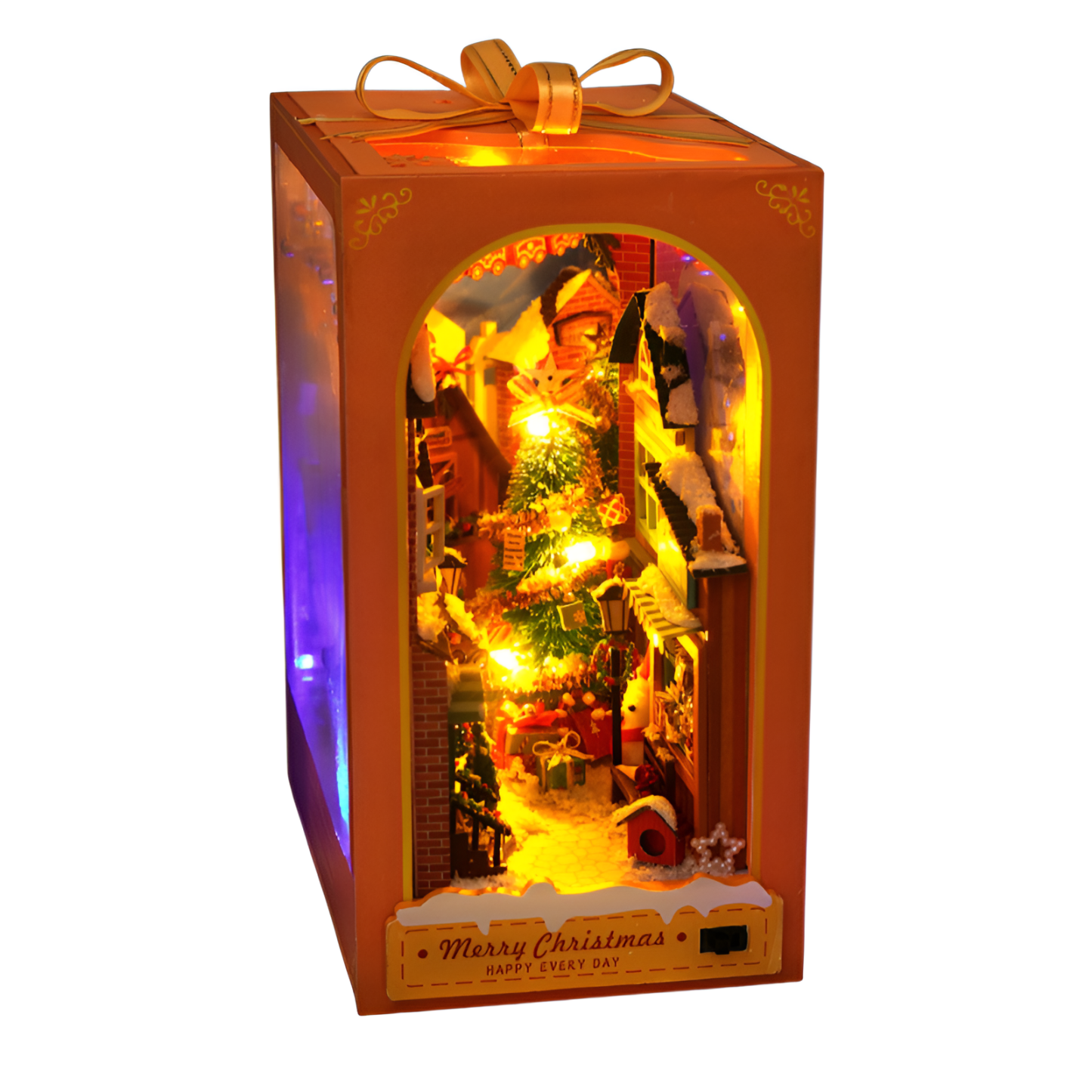 DIY cabin three-dimensional book stand hand-assembled house model creative toy luminous birthday gif