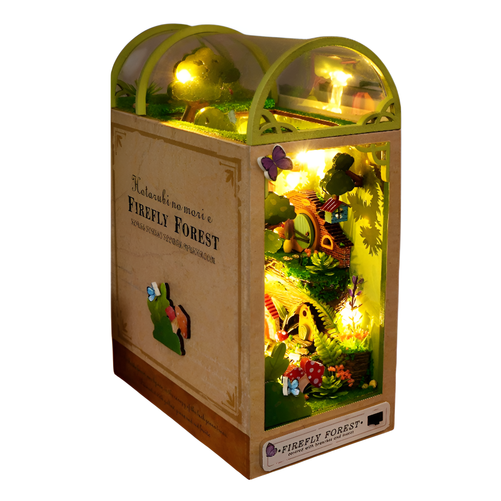 DIY cabin three-dimensional book stand hand-assembled house model creative toy luminous birthday gif