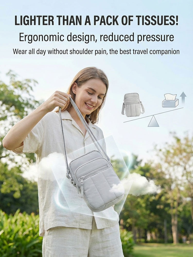 Multi-layer waterproof and anti-theft crossbody phone bag