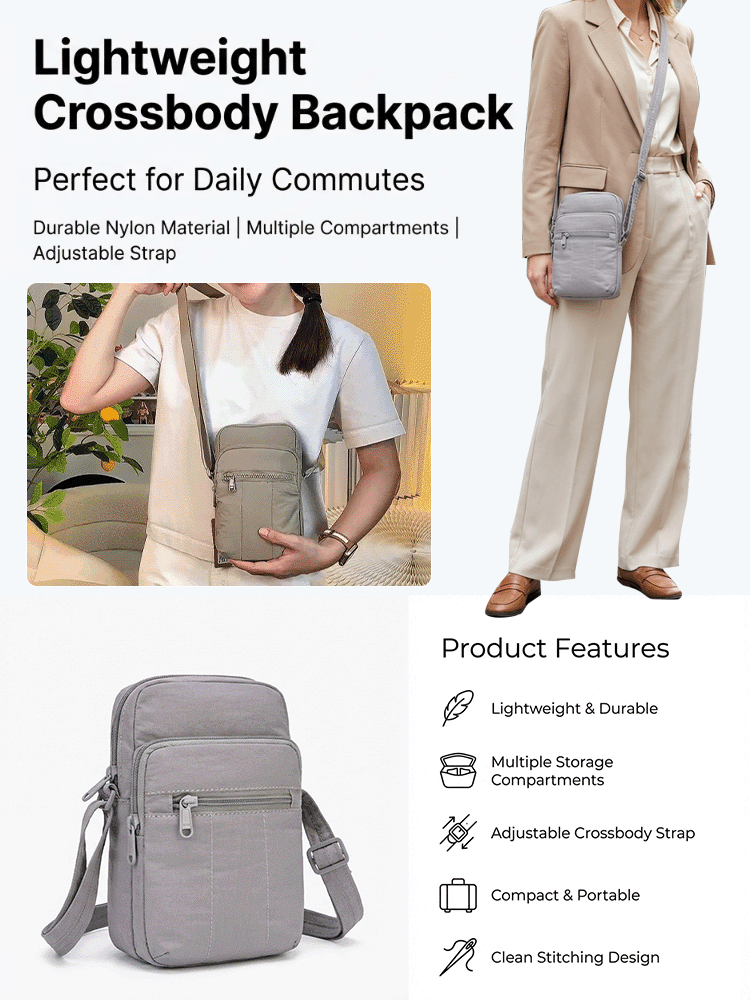 Multi-layer waterproof and anti-theft crossbody phone bag