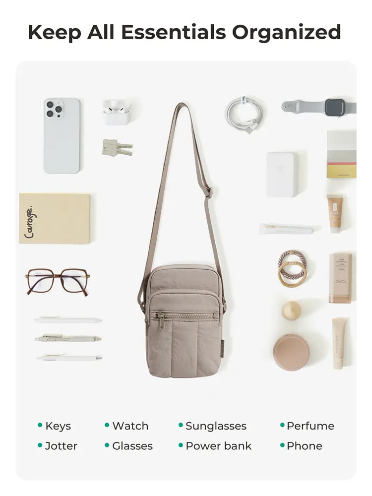 Multi-layer waterproof and anti-theft crossbody phone bag