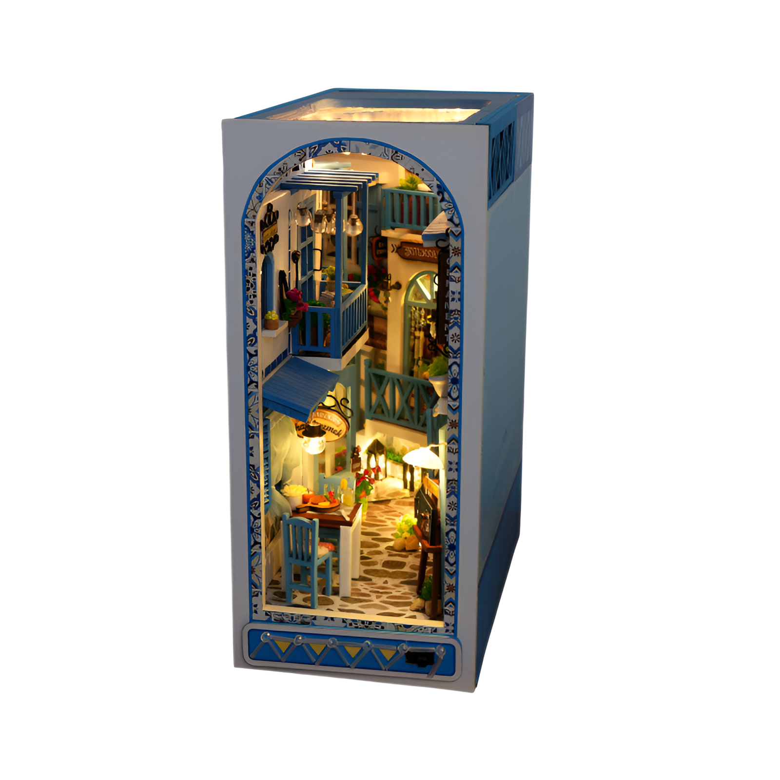 DIY cabin three-dimensional book stand hand-assembled house model creative toy luminous birthday gif