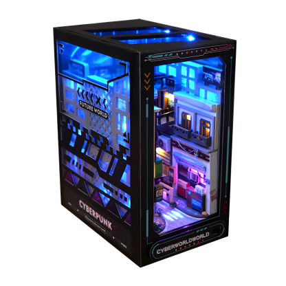 DIY cabin three-dimensional book stand hand-assembled house model creative toy luminous birthday gif